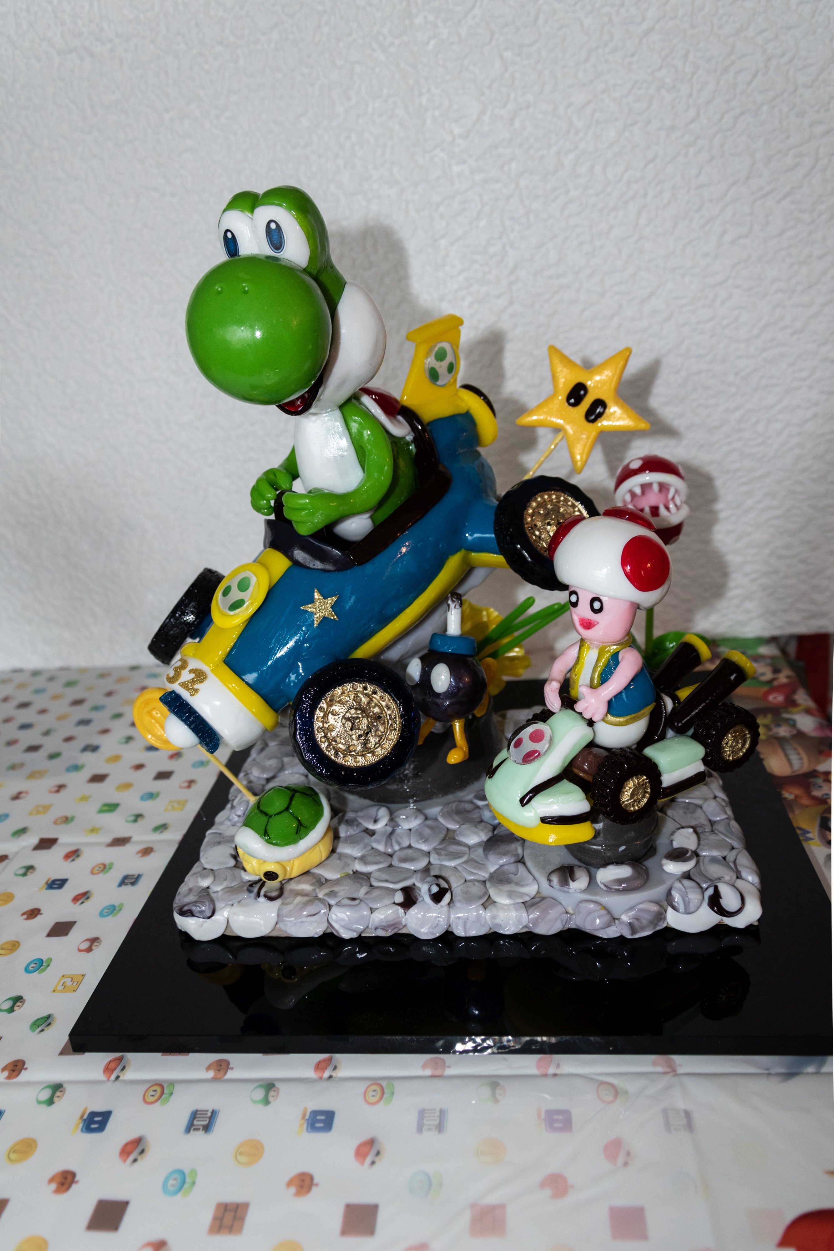 Geburtstagskuchen Dekoration 2018 - Yoshi & Toad - 002