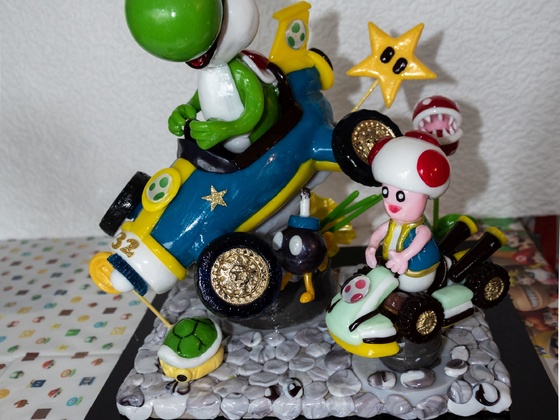 Geburtstagskuchen Dekoration 2018 - Yoshi & Toad - 002