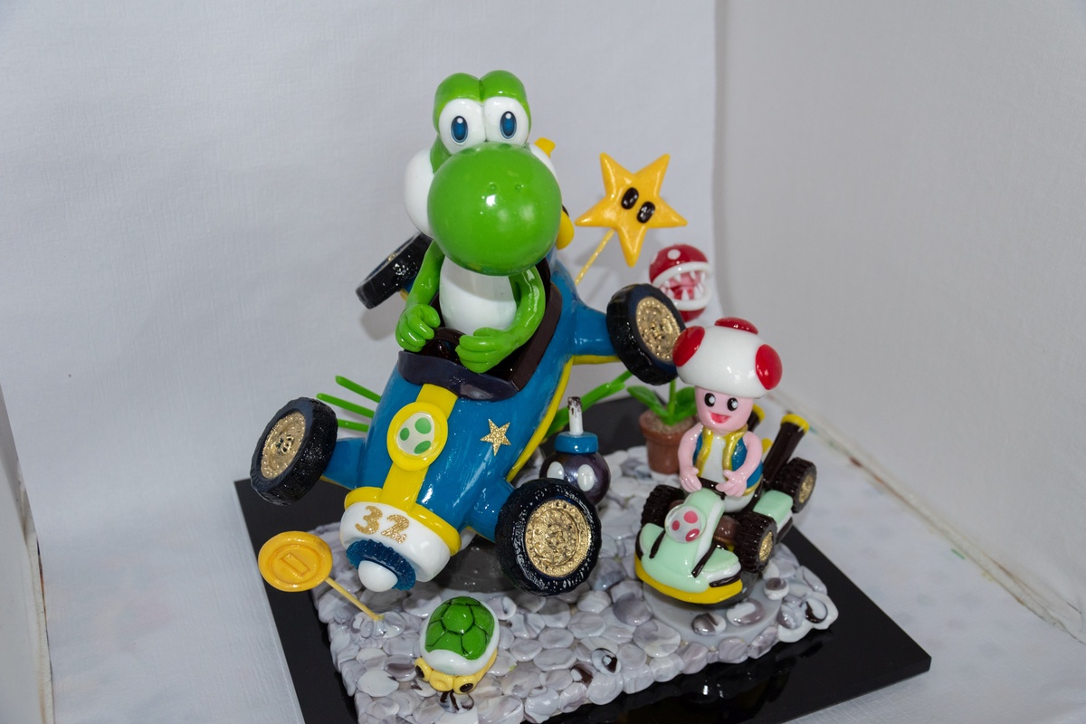 Geburtstagskuchen Dekoration 2018 - Yoshi & Toad - 018